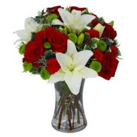Roses and Lilies in a vase: Online Florist to India