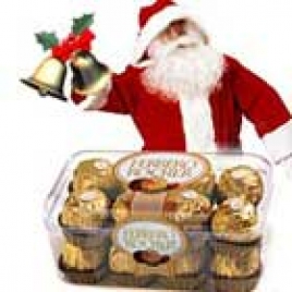 Cute Santa With 16 Pcs Ferrero Rocher Chocolates: Online India Florist
